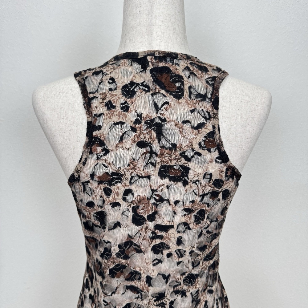 Vtg 90s Wet Seal Top Womens Medium Black Brown Floral‎ Fairy Grunge Sheer Moody - Picture 9 of 13